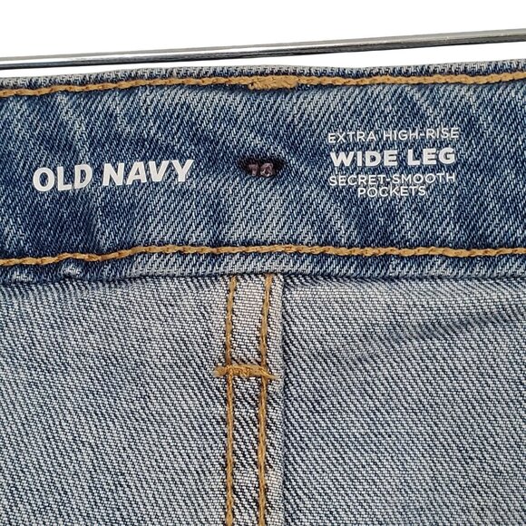 Old Navy Women Sz 16 Jeans Extra High Rise Wide Leg Denim Secret Smooth Pockets - Picture 9 of 10